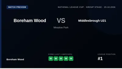 Boreham Wood welcome Middlesbrough Under-21s to Meadow Park on Tuesday night in the National League Cup, with a win...